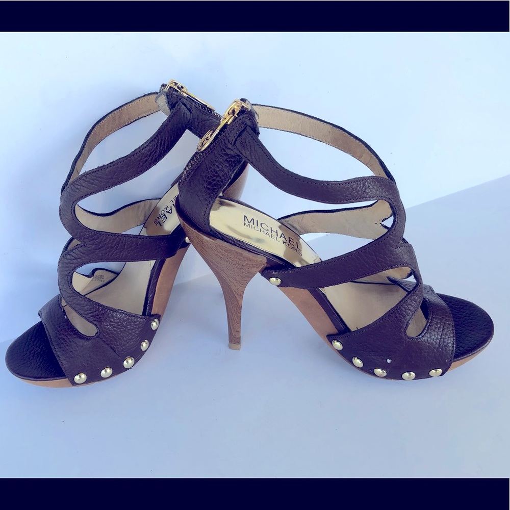 Michael Kors Brown Sandals Heels Size 5.5